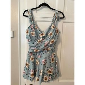 Tropical one piece swimwear